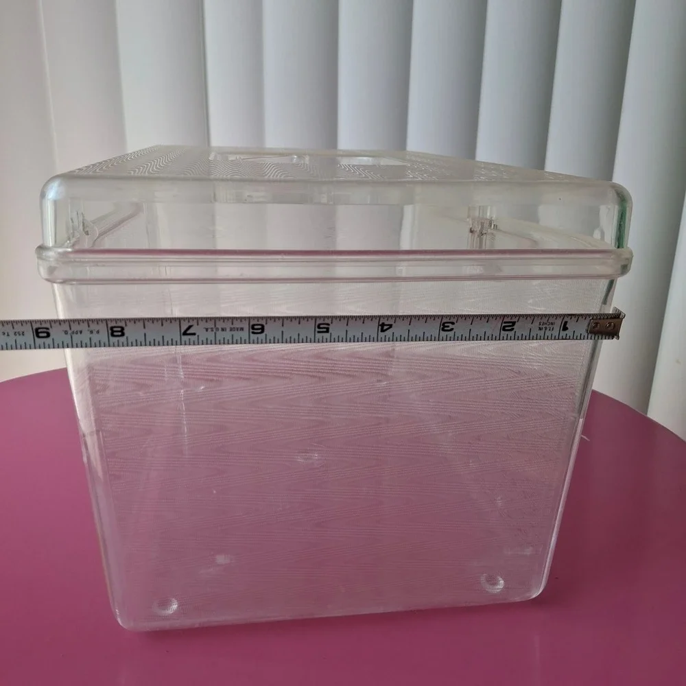 Wil-Hold Vintage Clear Plastic Sewing Box Craft Organizer 2 Removeable Trays